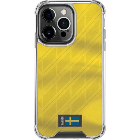 Sweden Soccer Flag iPhone 14 Pro Clear Case